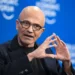 Kawan Jadi Lawan - Microsoft Resmi Saingi OpenAI - Anthropic 2 Microsoft CEO Satya Nadella gestures during a session at the World Economic Forum (WEF) annual meeting in Davos, on January 16, 2024.